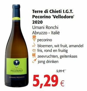 Colruyt Terre di chieti i.g.t. pecorino vellodoro 2020 umani ronchi abruzzo - italië aanbieding