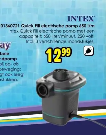 Intex 01360721 Quick Fill electrische pomp 650 l/m