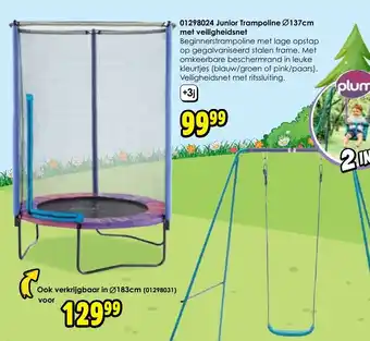 ToyChamp 01298024 Junior Trampoline ø137cm met veiligheidsnet aanbieding
