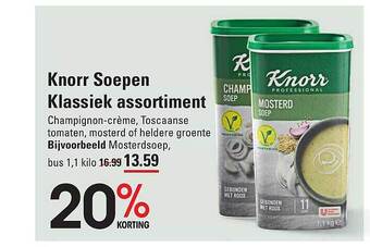 Sligro Knorr soepen klassiek assortiment aanbieding