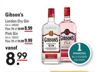 Sligro Gibson's london dry gin aanbieding