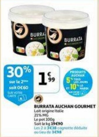 Auchan Burrata auchan gourmet aanbieding