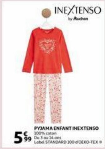 Auchan Pyjama enfant inextenso aanbieding