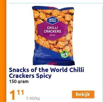 Action Snacks of the world chilli crackers spicy aanbieding