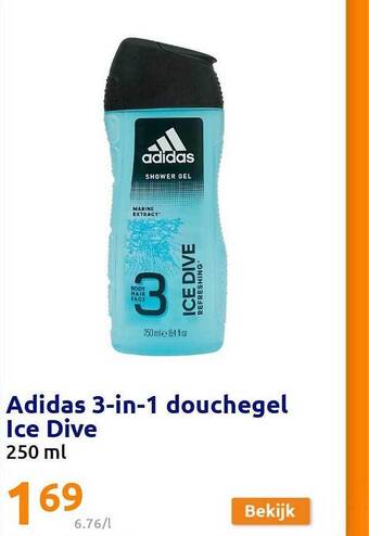Action Adidas 3in1 douchegel ice dive aanbieding
