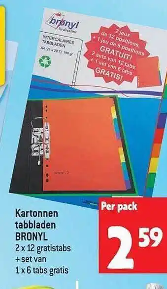Kartonnen tabbladen bronyl