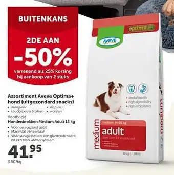 Assortiment aveve optima+ hondenbrokken medium adult 12 kg