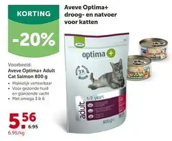 AVEVE Aveve optima+ adult cat salmon 800 g aanbieding
