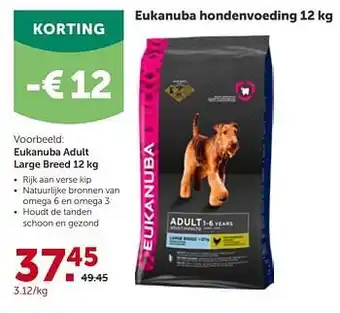 Eukanuba hondenvoeding adult large breed 12 kg