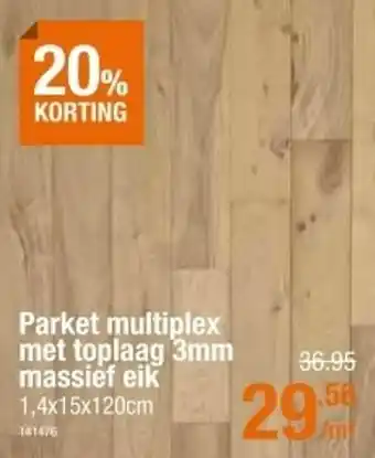 Cevo Parket multiplex met toplaag massief eik aanbieding