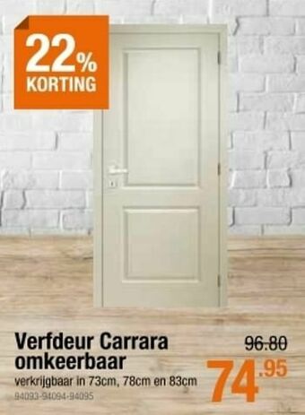 Cevo Verfdeur carrara omkeerbaar aanbieding