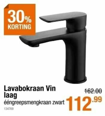 Lavabokraan vin laag