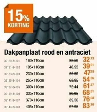 Cevo Dakpanplaat rood en antraciet aanbieding