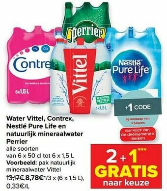 Carrefour Market Natuurlijk mineraalwater vittel aanbieding