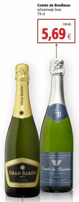 Colruyt Comte de bredimus schuimwijn brut aanbieding
