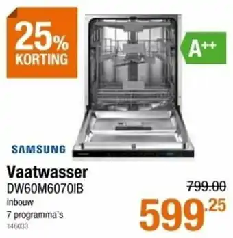 Cevo Samsung vaatwasser dw60m6070ib aanbieding