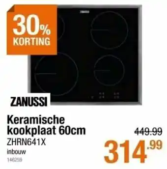 Cevo Zanussi keramische kookplaat zhrn641x aanbieding
