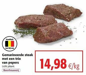 Colruyt Gemarineerde steak met een trio van pepers aanbieding