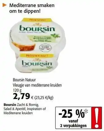 Colruyt Boursin natuur vleugje van mediterrane kruiden aanbieding