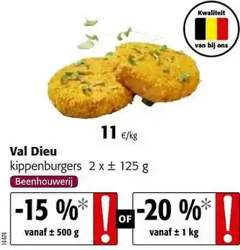 Colruyt Val dieu kippenburgers aanbieding