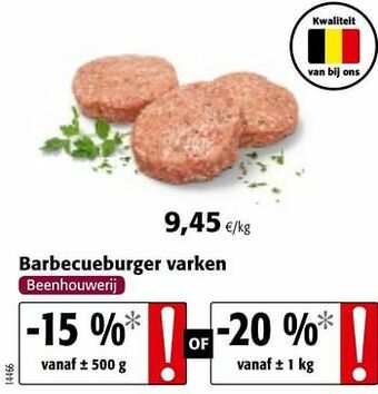 Colruyt Barbecueburger varken aanbieding