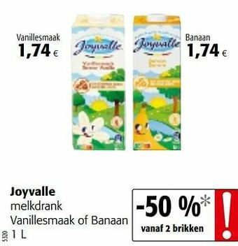 Colruyt Joyvalle melkdrank vanillesmaak of banaan aanbieding