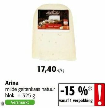 Colruyt Arina milde geitenkaas natuur aanbieding