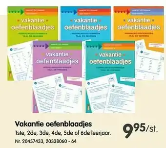 Vakantie oefenblaadjes