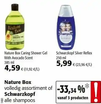Colruyt Nature box caring shower gel with avocado scent aanbieding