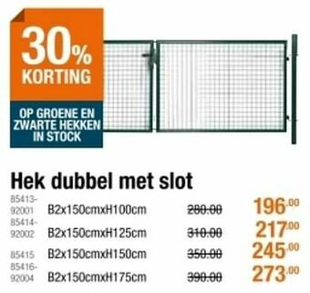 Cevo Hek dubbel met slot aanbieding