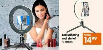 Fun Led selfiering met statief aanbieding