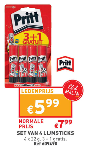 Trafic Pritt Set Van 4 Lijmsticks aanbieding