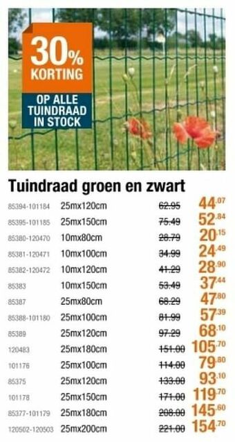 Cevo Tuindraad groen en zwart aanbieding