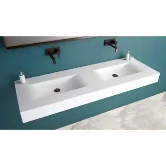 Ideavit solidvolo wastafel 140x48x11cm 0 kraangaten solid surface mat wit