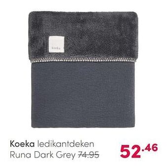 Baby & Tiener Koeka ledikantdeken runa dark grey aanbieding