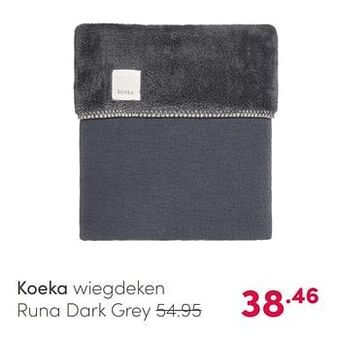Baby & Tiener Koeka wiegdeken runa dark grey aanbieding