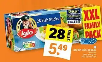 Albert Heijn Iglo fish sticks 28 stuks aanbieding