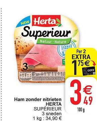 Ham zonder nitrieten herta