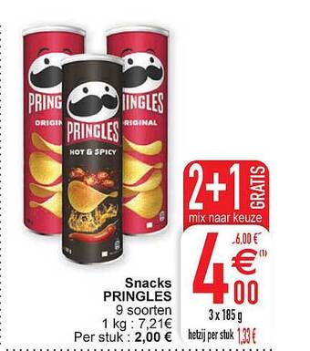 Cora Snacks pringles aanbieding