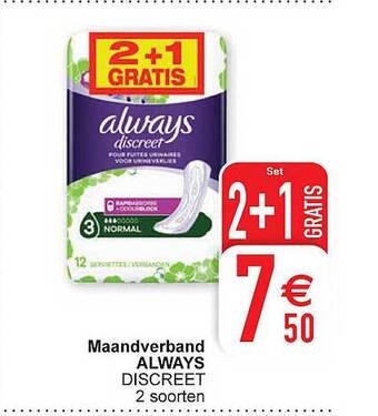 Cora Maandverband always aanbieding