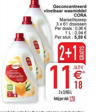 Cora Geconcentreerd vloeibaar wasmiddel aanbieding