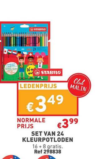 Set van 24 kleurpotloden