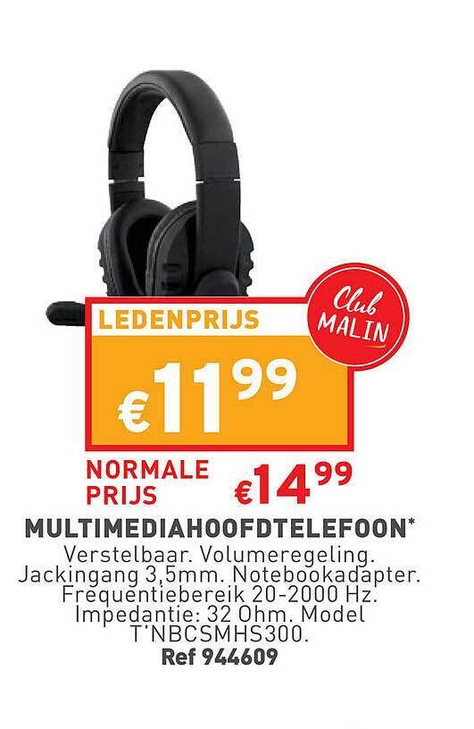 Trafic Multimedia hoofdtelefoon aanbieding