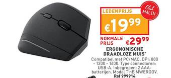 Trafic Ergonomische draadloze muis aanbieding