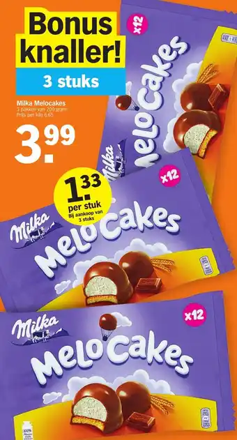 Albert Heijn Milka Melocakes 3 Pakken van 200 Gram aanbieding