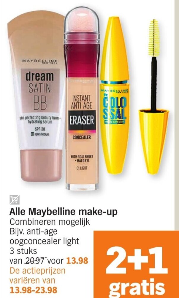 Albert Heijn Alle Maybelline Make-Up Combineren Mogelijk aanbieding