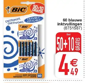 Bic 60 Blauwe Inktvullingen