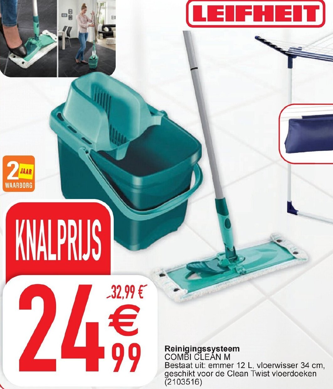 Cora Leifheit Reinigingssysteem Combi Clean aanbieding