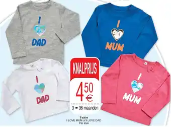 T-Shirt I Love Mum of I Love Dad