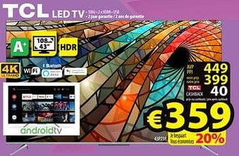 ElectroStock Tcl led tv 43p718 aanbieding